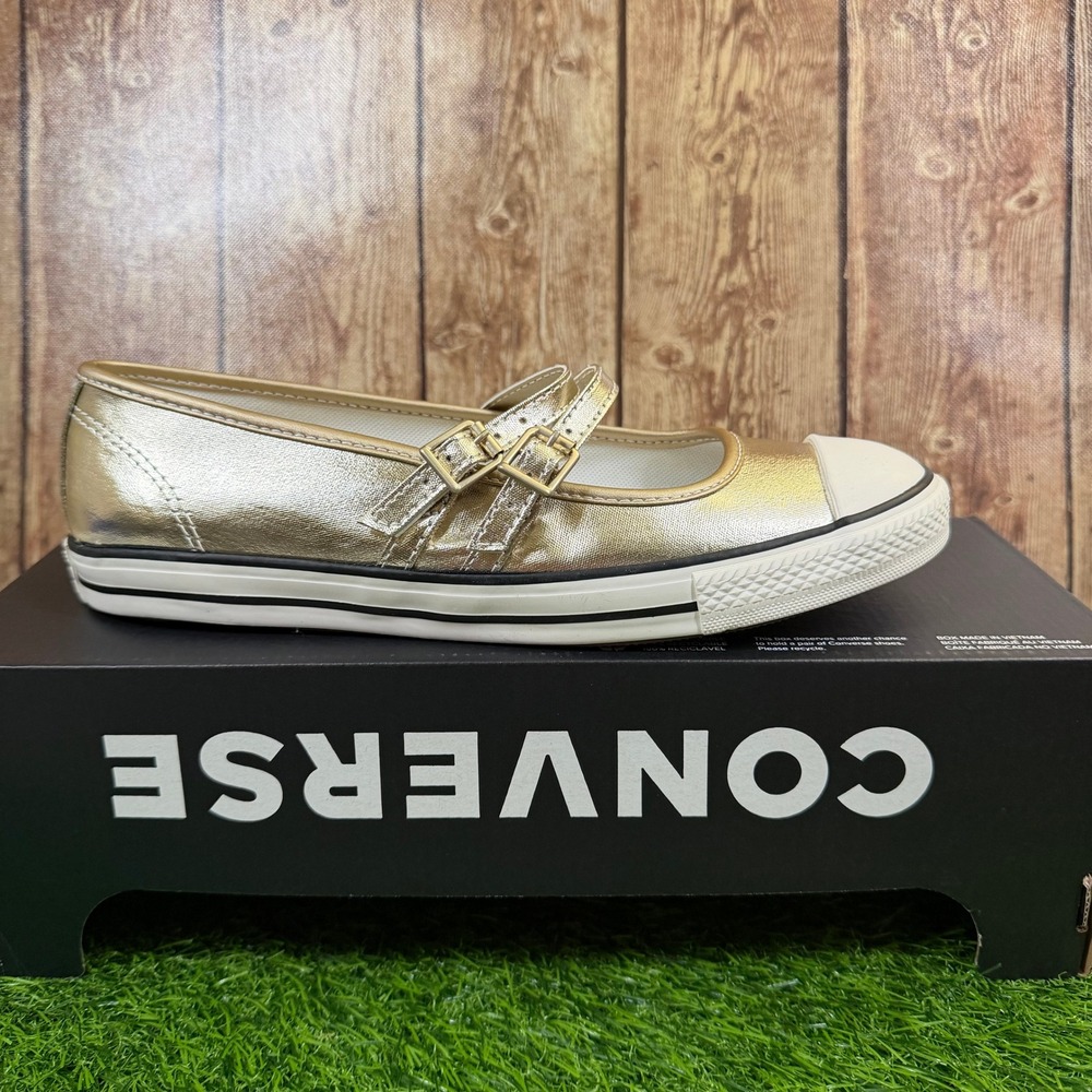Converse CTAS Dainty Mary Jane Sneakers Womens size 8.5 Gold Metallic Shoes
